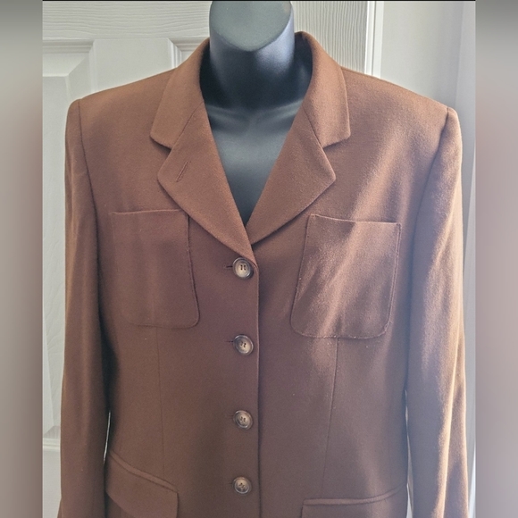 Jones New York women's blazer jacket brown wool size 10 - Picture 4 of 10